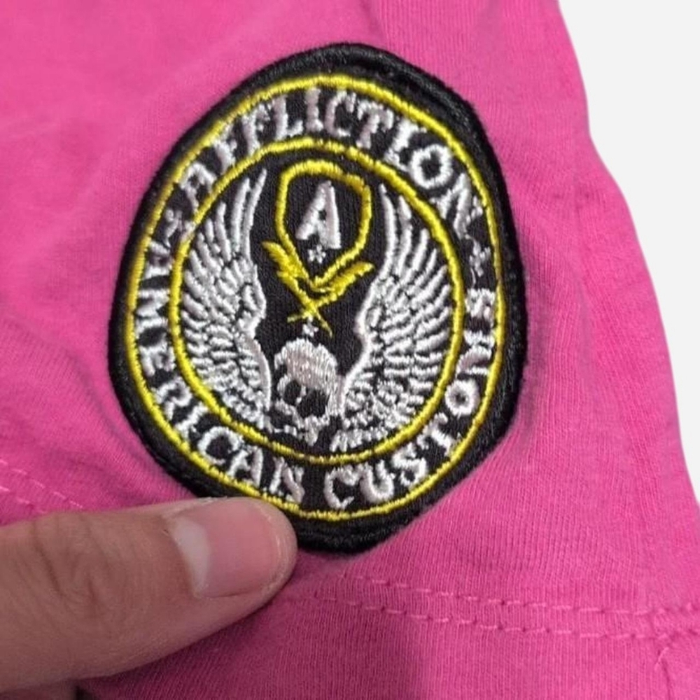 Affliction Pink & Black American Customs Graphic T-Shirt (Small) ‼️Price Firm‼️ - Picture 5 of 7